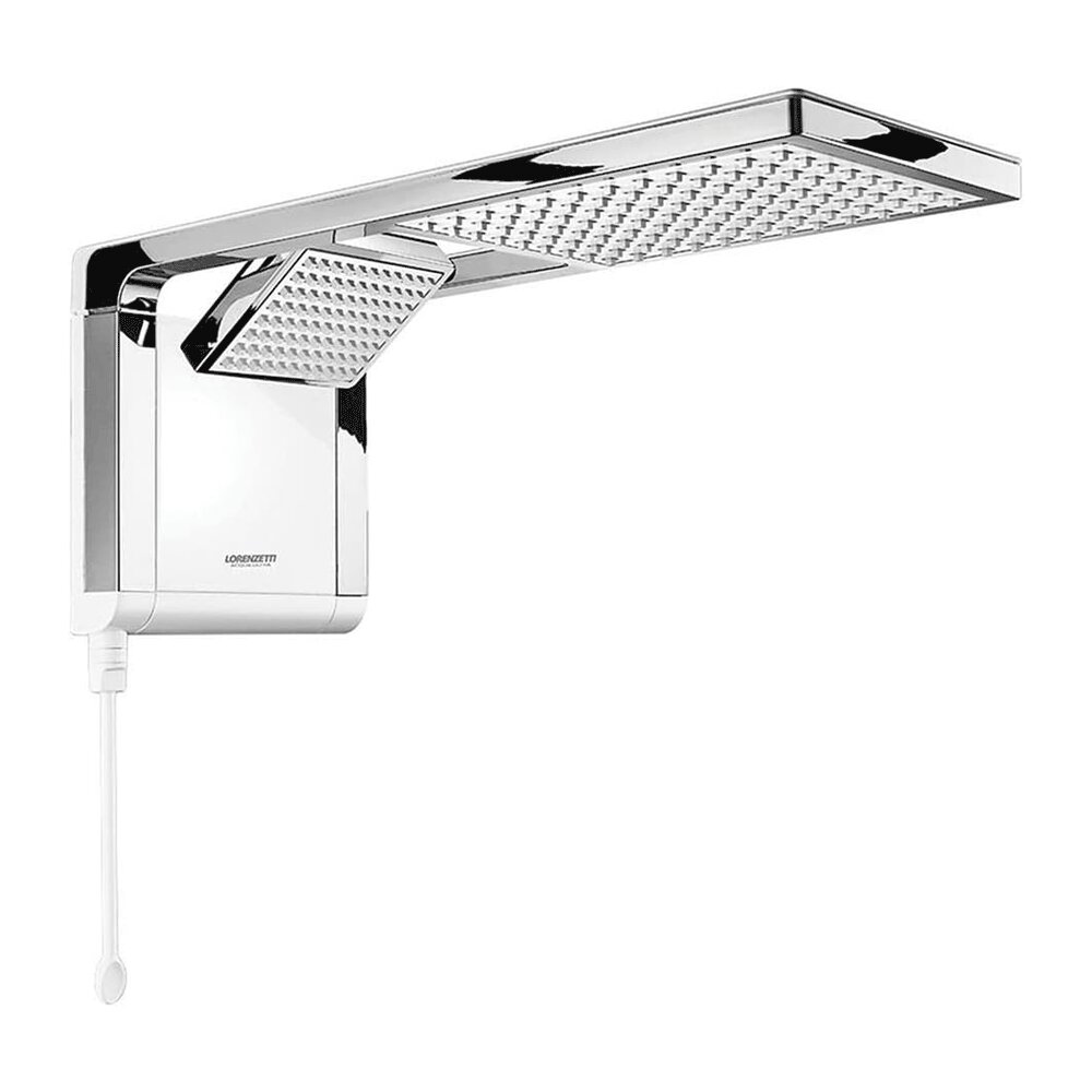 Luminária moderna com acabamento cromado e design elegante